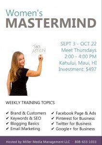 Women's Mastermind Maui - Social media marketing training in Maui, Hawaii with Marketing Coach Danielle Miller